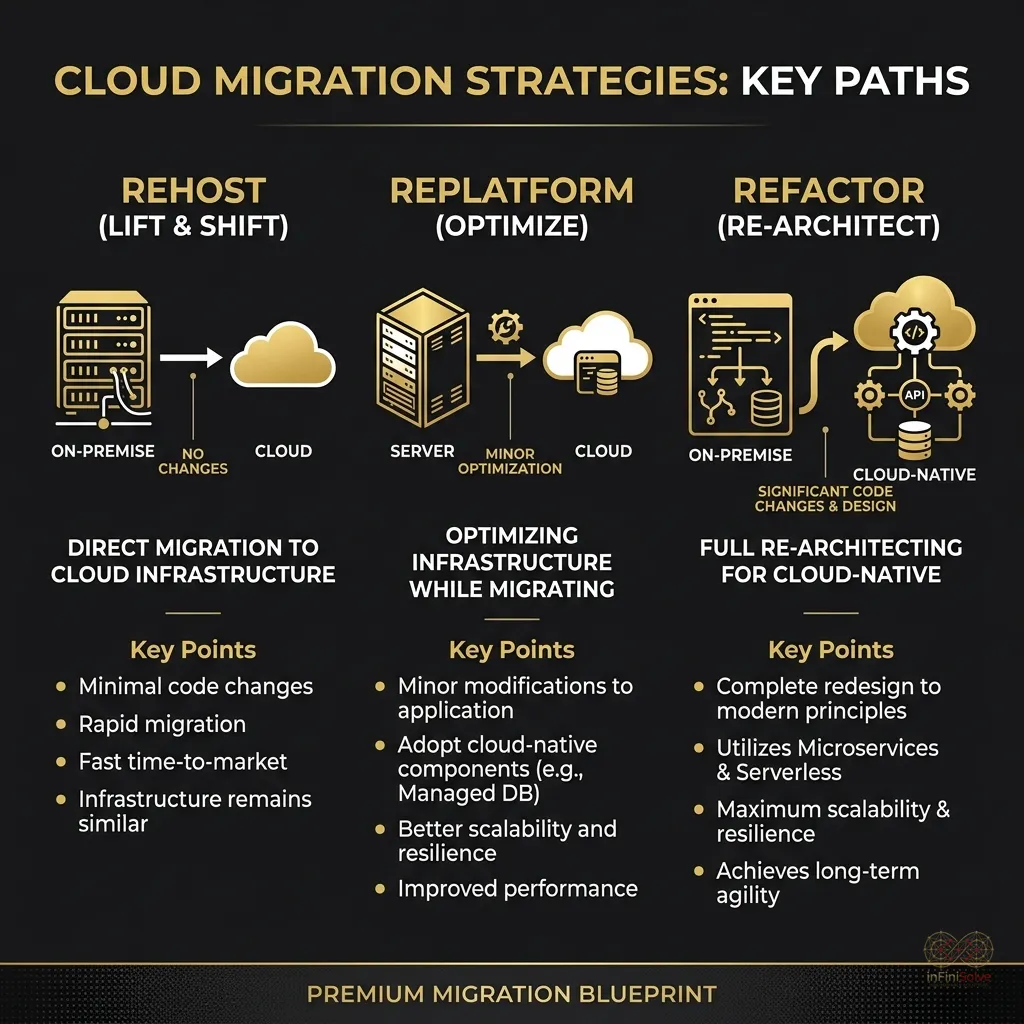 Diagram showing different federal cloud migration paths