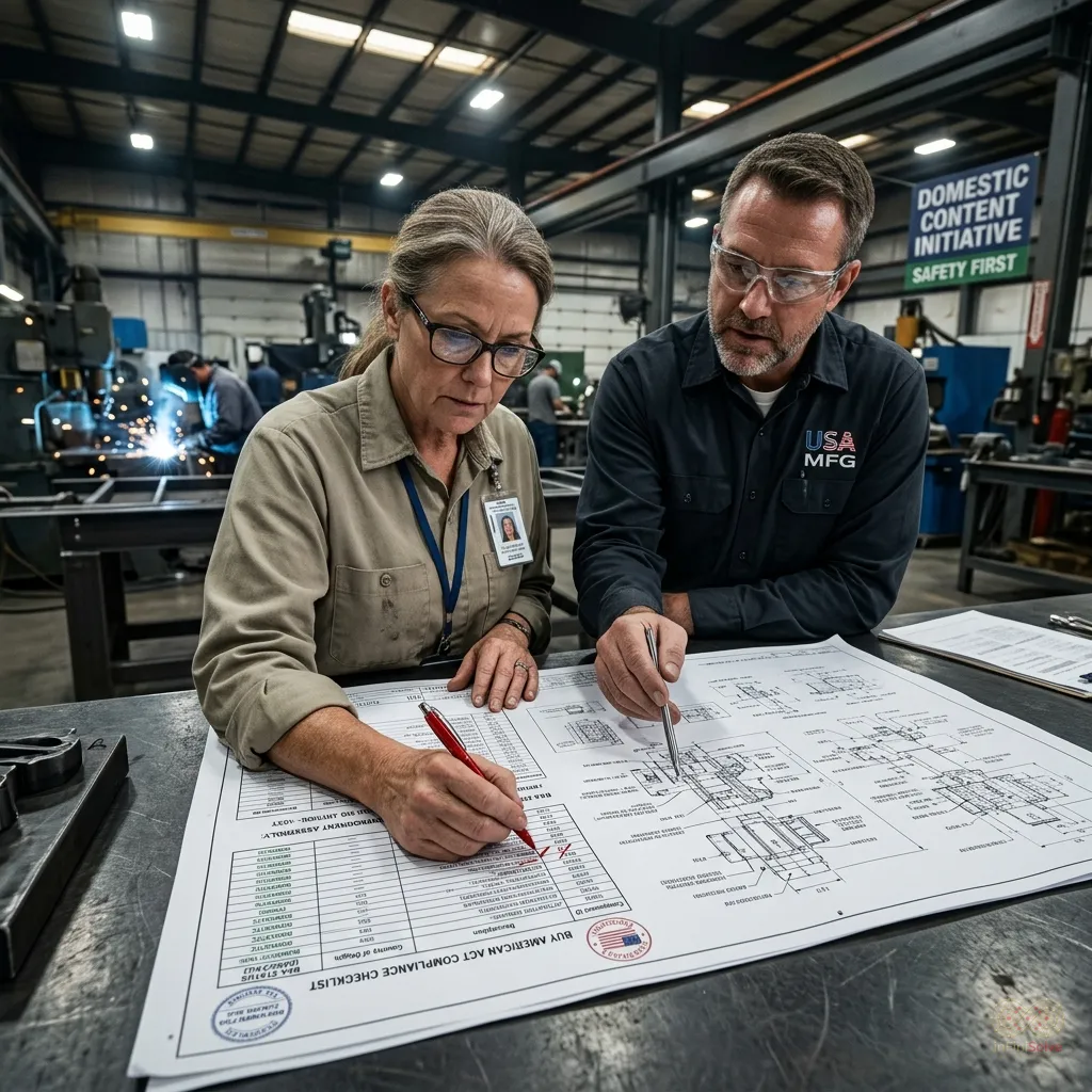Close up of a manufacturing blueprint being verified for compliance