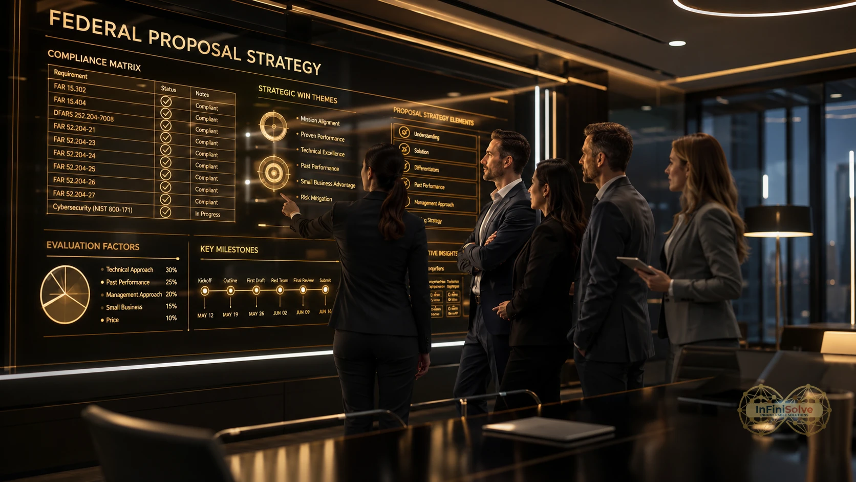 Federal proposal capture strategy planning session for tradeoff bid